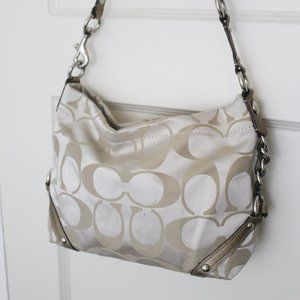 Coach Carly Small Signature Bag in Light Tan